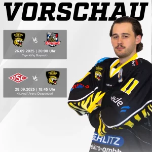 Vorberichtsgrafik für die Spiele der onesto Tigers am Wochenende