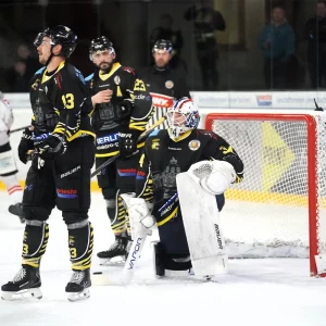 Conner McLeod, Michal Spacek und Aidan Brown im Trikot der onesto Tigers