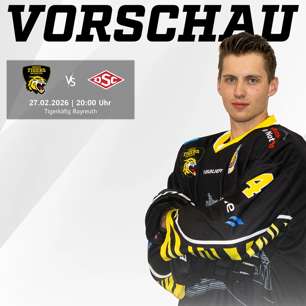Vorberichtsgrafik für das Spiel der onesto Tigers gegen Deggendorf